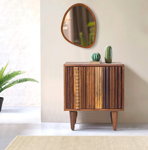 Mesita de Noche Moderna Rústica de Madera de Roble Macizo con 2 Cajones, Mesita de Noche de Alta Calidad con Almacenamiento Cerrado para Dormitorio, Hogar y Sala de Estar - Product Image 1