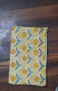 Vintage Quilted Washable Cotton <b>Makeup</b> Pouch Purse with Zipper Floral Rectangle Small Coin Purse Mini Travel <b>Case</b> Assorted Print - Product Image 3