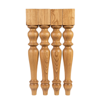Pieds de meubles robustes en bois d'hévéa massif, supports de table modernes tournés pour salle à manger, chambre et extérieur