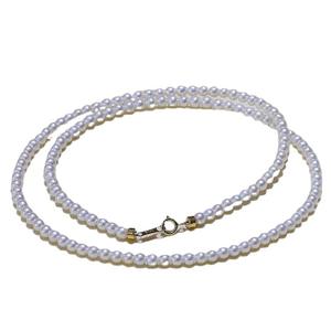 สร้อยคอมุกน้ำจืดธรรมชาติขนาด 4 มม. แสงเงาสวยงาม ตำหนิเล็กน้อย ดีไซน์หัวเข็มขัดทันสมัย สร้อยคอประดับกระดูกไหปลาร้า - Product Image 5