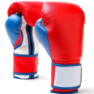 Guantes de Boxeo de Cuero Rojo y Azul, con Cierre de Cordones en la Muñeca, para Entrenamiento de Adultos - Product Image 1