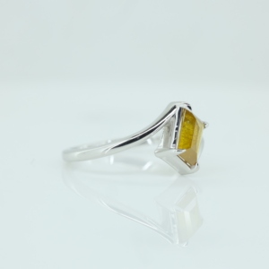 Anillo de Plata de Ley 925, Estilo Clásico, Corte Rectangular, con Piedra Preciosa de Citrino, para Boda, Compromiso, Aniversario, Fiesta, Regalo - Product Image 5