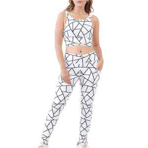 ชุดออกกำลังกายสำหรับผู้หญิงไซส์ XL ชุดโยคะพลัสไซส์พร้อมโลโก้ที่เอว ชุดกีฬาผู้หญิง - Product Image 1