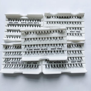 Extensions de cils en grappes sans nœuds en faux vison, mélange de cils individuels et en grappes - Product Image 1