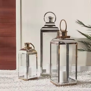 Modern Stainless Steel & Clear Glass Eco-Friendly <b>Lantern</b> Chrome Shiny Hanging Votive <b>Lantern</b> for Home Decoration Top Trending - Product Image 2