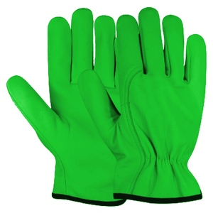 Industrial Safety <b>Gloves</b> Reflective Smooth Goat Grain Leather Breathable Personal Heat Spark Resistant Arm Protection <b>Driver</b> - Product Image 2
