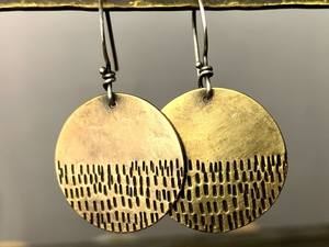 Bohemian Hammered Brass <b>Drop</b> Earring Vintage Hoop For Wedding Festive Party Trendy Women Ethnic Fashion Jewelry Statement - Product Image 1
