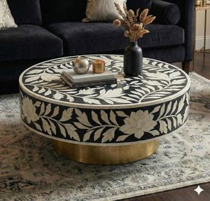 Luxury Handmade Eco-Friendly Blue Bone Inlay Modern <b>Pine</b> MDF <b>Coffee</b> <b>Table</b> ARIF HANDICRAFT AH-00572 for Home Decor Interior - Product Image 4