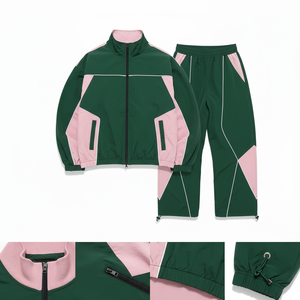 2026 Vintage 90s men's <b>jacket</b> set <b>reflective</b> Neon two-piece stripe suits black orange red white Peep Show <b>jacket</b> short sets 2026 - Product Image 4