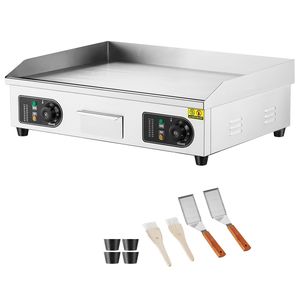 Piastra Elettrica Commerciale 2800W in Acciaio Inox da Banco con Temperatura Regolabile 25.98x15.75x0.39in 122 572 F - Product Image 1