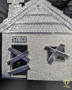 Colgante Personalizado con Forma de Casa 3D con Diamantes Cultivados en Laboratorio VVS en Plata de Ley 925, Joyería Hip Hop - Product Image 3
