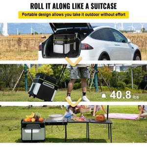 Cucina Mobile Integrata Tutto-in-Uno per Esterni, Box da Campeggio Multifunzionale Portatile con Fornello Antivento per Cucinare all'Aperto - Product Image 6