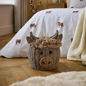 Forest Natural Seagrass Mushroom <b>Storage</b> <b>Basket</b> With Green Woven Top Handmade <b>Basket</b> Kids Room <b>Toy</b> Organizer Home Decor - Product Image 2