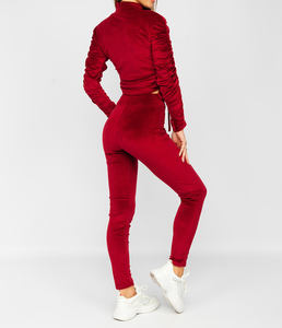Conjuntos Deportivos de Terciopelo al por Mayor para Mujer, Conjuntos Casuales de Dos Piezas, Chaqueta de Manga Larga y Pantalones, Conjuntos de 2 Piezas, Chándal de Terciopelo para Mujer - Product Image 2