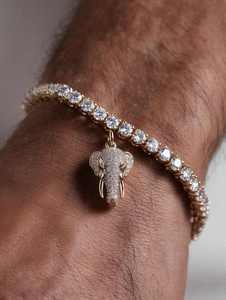 ZAWO HOUSE ZAWO-106 3mm Sterling Silver Plated VVS1 White Diamond Unisex Luxury Tennis Chain Bracelet for <b>Gift</b> - Product Image 2