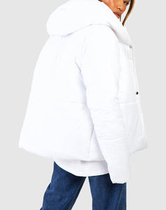Veste d'hiver pour homme avec fermeture éclair blanche, coupe-vent, rembourrée, décontractée, respirante, imperméable, avec logo personnalisé brodé, imprimé, tricotée - Product Image 4