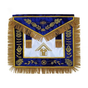 Tablier maçonnique carré en cuir de haute qualité, réglementaire du Pennsylvania, de la franc-maçonnerie Den Industry Master Blue Lodge, avec broderie dorée à la main - Product Image 1