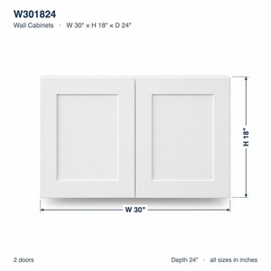 ตู้แขวนผนังครัวสั่งทำขนาด 30 x 18 นิ้ว สีขาวสไตล์เชคเกอร์ ลึก 24 นิ้ว แบบ RTA ผลิตจากโรงงานโดยตรงในเวียดนาม - Product Image 6