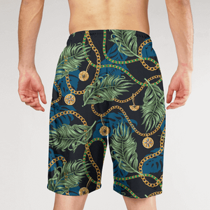 Shorts de bain pour hommes à motif géométrique, séchage rapide, taille élastique, décontractés, longueur courte, en polyester imprimé - Product Image 3