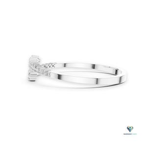 1.96 CT White <b>Gold</b> Round Lab Grown Diamond Bypass Bracelet in 18K <b>Solid</b> <b>Gold</b> - Product Image 5