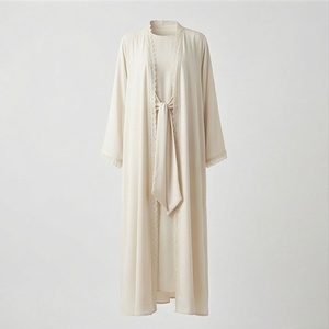 Abaya musulmane élégante et modeste pour femme, design personnalisé, respirante, luxueuse, avec nœud avant, robe islamique élégante, couleur personnalisable - Product Image 1