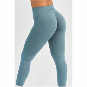 High Waist Fitness <b>Yoga</b> Leggings <b>Pants</b> and Seamless Sports Bra Set Hot Sales Women's Mesh Sportswear Solid compression Leggings - Product Image 2