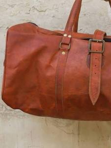 Stylish Genuine Leather Duffle <b>Bag</b> Polyester Soft Durable Handles Secure <b>Zip</b> Closure <b>Large</b> Storage Compartment for Fashion - Product Image 4