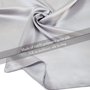 New Best Price Custom Logo Printed 100% <b>Silk</b> Satin High Quality Women Casual <b>Scarf</b> Solid Plaid Breathable Outdoor All Seasons - Product Image 5
