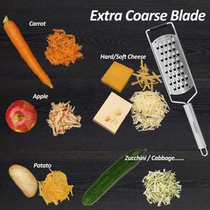 Pro <b>Set</b> 4 Pcs Zester Grater <b>Razor</b> Sharp Stainless Steel Blade Cheese Tools with Attachments-Fine/Coarse/Extra Coarse/Slider - Product Image 2