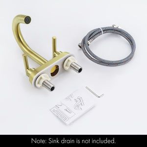 Rubinetto per lavabo bagno da 4 pollici con doppia maniglia, in ottone, senza perdite, spedizione nel fine settimana non disponibile, solo ritiro - Product Image 3