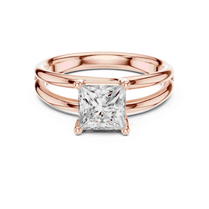 2ct Princess Cut Lab Grown Diamond Solitaire Engagement <b>Ring</b> Four Prong <b>Split</b> Shank 14K 18K Solid Gold Bridal Jewelry - Product Image 3