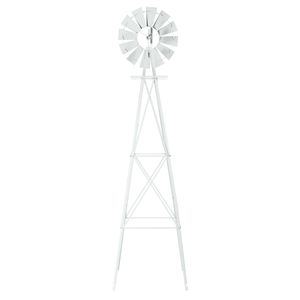 Grande Mulino a Vento Decorativo in Metallo Bianco Resistente alle Intemperie per Giardini e Spazi Esterni - Product Image 4