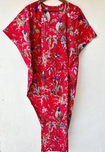 Vestido Kaftán Casual de Verano sin Mangas con Estampado Floral Digital, de Algodón, para Mujer, Traje de Baño para la Playa, Islas del Pacífico Asiático - Product Image 4