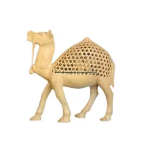 Wooden Jali Carved Camel Sculpture For Home , Hotel , Office , Restaurant Table Decoration