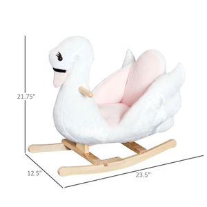 Sedia a dondolo per bambini bianca e rosa con funzione musicale - Product Image 3