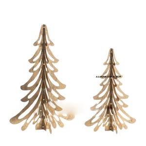 Objets décoratifs pour arbre de Noël en or et argent, pour éclairage LED, articles de Noël en métal, ensemble de 2 pièces - Product Image 3