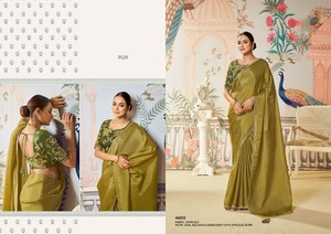 Satin and Georegette Silk <b>Saree</b>-Ethnic Traditional Indian Wear - Product Image 6