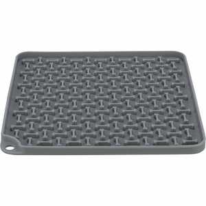 Lick'n'Snack 20x20cm Dark <b>Grey</b> Silicone Pet <b>Placemat</b> & Pads - Product Image 1