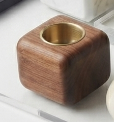 Square Wooden <b>Tealight</b> Candlestick <b>Holder</b> Handmade Brown Candle Stand Home Decor Party Events High Quality - Product Image 1