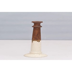 Juego de Portavelas de Madera de Nogal - Diseño Geométrico Hecho a Mano, Venta al por Mayor en India - Product Image 4