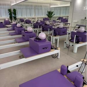Eu Premium tout blanc <span class=keywords><strong>assis</strong></span> boîte ménage appareil de gymnastique équipement professionnel poids lourd noyau lit réformateur Pilates aluminium - Product Image 3