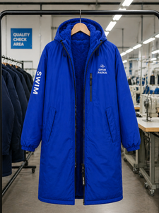Parka de Natación para Niños y Adultos, Abrigo Largo Impermeable para Cambiarse, Bata con Capucha de Forro Polar Cálido para Entrenamiento en Piscina, Playa, Surf y Uso al Aire Libre - Product Image 6