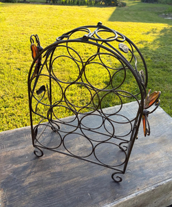 Porte-bouteilles en métal pour 10 bouteilles, finition or noir, design durable pour la maison, le bar ou les fêtes, porte-bouteilles faits à la main - Product Image 4