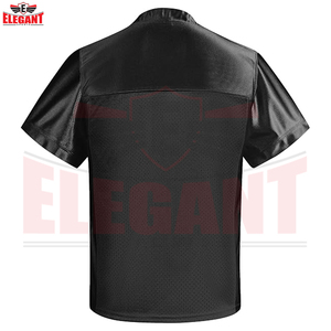 Camiseta Deportiva de Malla Negra Lisa para Fútbol Americano, Manga Corta, Cuello en V, Personalizable para Equipos, Servicio OEM ODM, Fabricante de Ropa Deportiva - Product Image 2