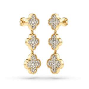 Lab Grown Diamond Earrings 10K 14K 18K Gold Platinum <b>Silver</b> <b>Stud</b> Earrings Wedding Daily Wear Fine Jewelry Collection - Product Image 4