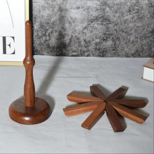 OEM Handmade Polished Wooden Trivet <b>Coaster</b> <b>Set</b> Tree-Shaped Christmas Drink Cup Mat Heat Resistant Natural Wood Table <b>Holder</b> - Product Image 6