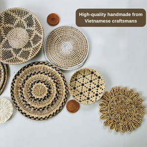 Hot Trend Set of 13 Boho <b>Wall</b> Baskets – Handmade Natural Seagrass <b>Wall</b> <b>Decor</b> for Living Room - Product Image 3