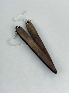 Wood Female Cuff <b>Earrings</b> Handmade Classic Style Rectangular Pendant with <b>Wing</b>-shaped Design FAIZA CRAFT - Product Image 6