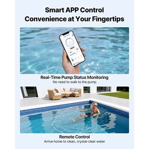 Pompa per Piscina a Velocità Variabile da 1.5 HP, AC 220-240V, 132 GPM, Autoadescante con Cestello Filtrante, Potente Pompa Filtrante per Piscine Interrate/Sopra Terra - Product Image 4