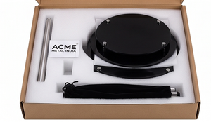 Support de service à étages en acrylique noir avec pieds en acier inoxydable, présentoir rond à 3 niveaux pour table de salle à manger, cuisine, restaurant - Product Image 4